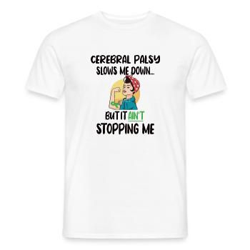 Infantile Cerebral Palsisise CP Fighter Cerebral Palsy - Men's T-Shirt - white - Front - AI Model Male 178 dark (178cm)