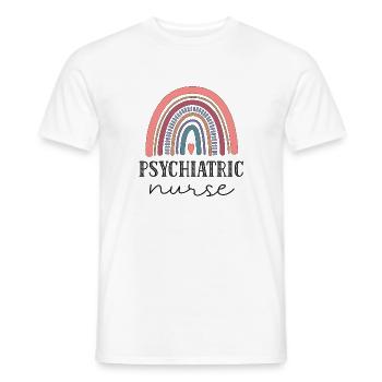 Psychiatrie infirmière - T-shirt homme - blanc - Devant - AI Model Male 178 dark (178cm)