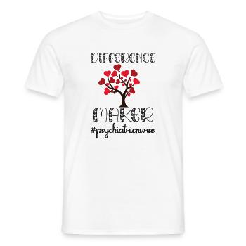 Infirmière psychiatrique Soins psychiatriques - T-shirt homme - blanc - Devant - AI Model Male 178 dark (178cm)