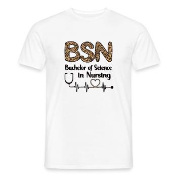 Bachelor Of Nursing Nurse Degree - Men's T-Shirt - white - Front - AI Model Male 178 dark (178cm)