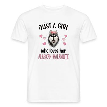 Alaskan Malamute Girl Alaskan Malamute Mom - Men's T-Shirt - white - Front - AI Model Male 178 dark (178cm)