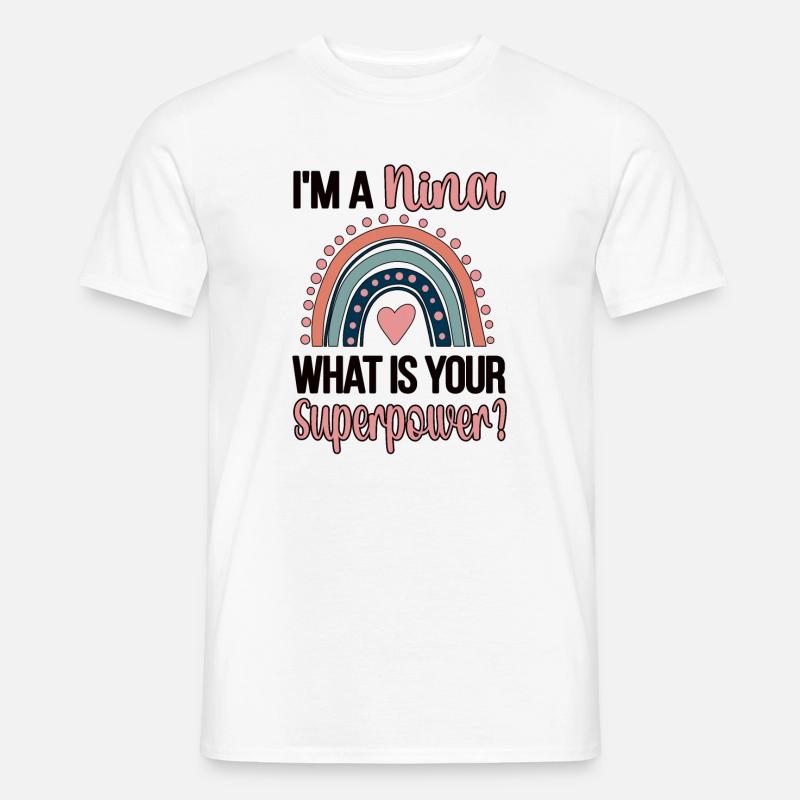 Nina Oma Muttertag Geschenk Nina Großmutter Süß - Männer T-Shirt - Weiß