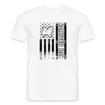 Samoyed Papa Samoyed Owner Samoyed Lover - Men's T-Shirt - white - Front - AI Model Male 178 dark (178cm)