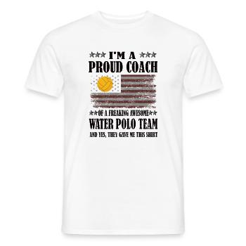 Water Polo Coach Water Polo Coach Water Polo Club - Men's T-Shirt - white - Front - AI Model Male 178 dark (178cm)