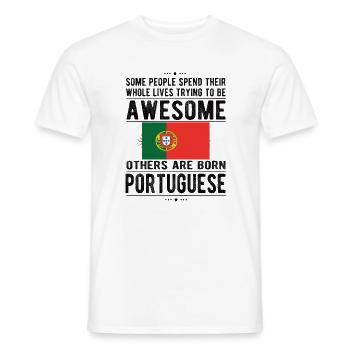 Portuguese Portugal Flag Portuguese origin - Men's T-Shirt - white - Front - AI Model Male 178 dark (178cm)