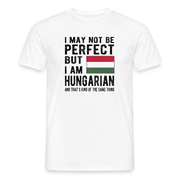Proud Hungarian Hungary Flag Hungarian origin - Men's T-Shirt - white - Front - AI Model Male 178 dark (178cm)