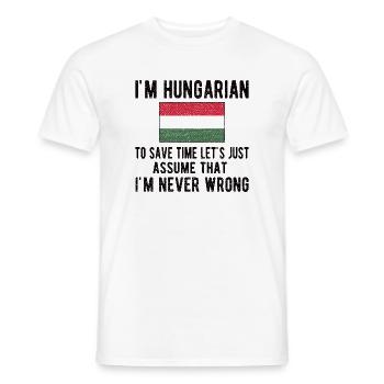 Fier hongrois Hongrie Origine Drapeau hongrois - T-shirt homme - blanc - Devant - AI Model Male 178 dark (178cm)