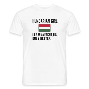 Proud Hungarian Hungary Flag Hungarian roots - Men's T-Shirt - white - Front - AI Model Male 178 dark (178cm)