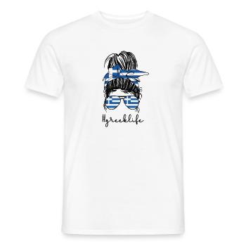 Grèce Grèce Drapeau Racines grecques - T-shirt homme - blanc - Devant - AI Model Male 178 dark (178cm)