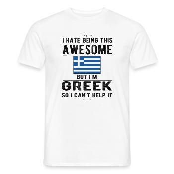 Grèce Grèce Drapeau Origine grecque - T-shirt homme - blanc - Devant - AI Model Male 178 dark (178cm)