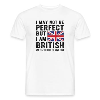 Drapeau britannique De la Grande-Bretagne Origine britannique - T-shirt homme - blanc - Devant - AI Model Male 178 dark (178cm)