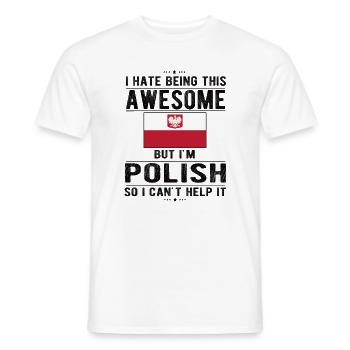 Pole Pologne Drapeau Origine polonaise Racines Pologne - T-shirt homme - blanc - Devant - AI Model Male 178 dark (178cm)