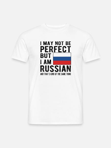 Proud Russian Russia Flag Russian of Russian Origin - Men's T-Shirt - white