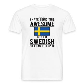 Suédois Suède Drapeau Origine suédoise - T-shirt homme - blanc - Devant - AI Model Male 178 dark (178cm)