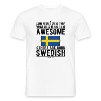 Suédois Suède Drapeau Origine suédoise - T-shirt homme - blanc - Devant - AI Model Male 178 dark (178cm)