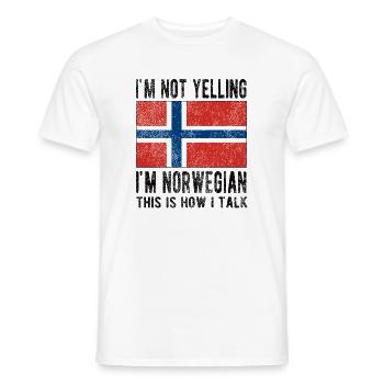 Norvège norvégienne Origine Drapeau norvégien - T-shirt homme - blanc - Devant - AI Model Male 178 dark (178cm)