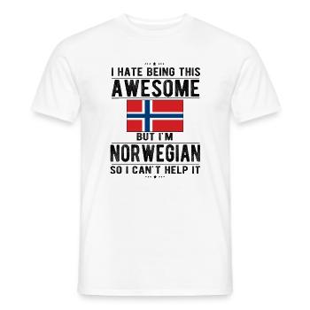 Norvège Norvégienne Drapeau Origine norvégienne - T-shirt homme - blanc - Devant - AI Model Male 178 dark (178cm)