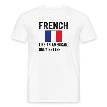 Français France Drapeau Français origine - T-shirt homme - blanc - Devant - AI Model Male 178 dark (178cm)