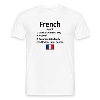Français Racines Français du drapeau de la France - T-shirt homme - blanc - Devant - AI Model Male 178 dark (178cm)