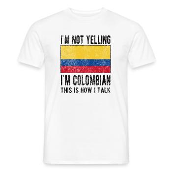 Colombie Colombie Drapeau colombien - T-shirt homme - blanc - Devant - AI Model Male 178 dark (178cm)
