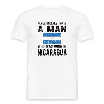 Proud Nicaraguan Flag Nicaragua Origin - Men's T-Shirt - white - Front - AI Model Male 178 dark (178cm)