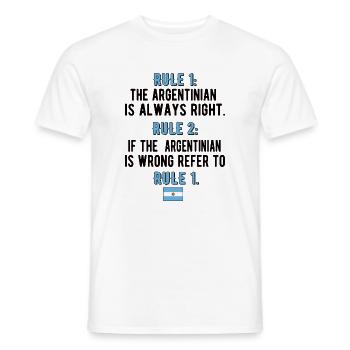 Stolzer Argentinier Herkunft Argentinien Flagge - Männer T-Shirt - Weiß - Vorne - AI Model Male 178 dark (178cm)