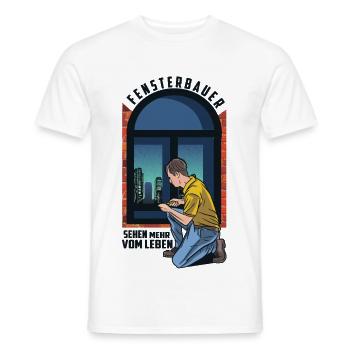 Glas und Fensterbau - Männer T-Shirt - Weiß - Vorne - AI Model Male 178 dark (178cm)