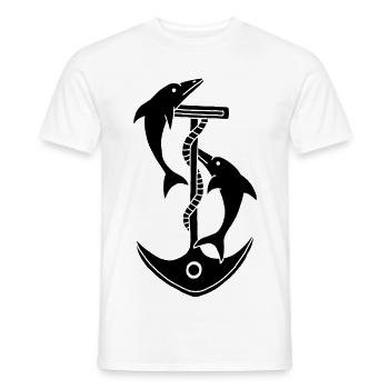 Anker und Delfine (schwarz) - Männer T-Shirt - Weiß - Vorne - AI Model Male 178 dark (178cm)