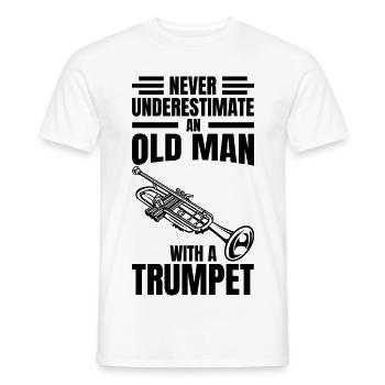 Unterschätze nie einen alten Trompeter - Männer T-Shirt - Weiß - Vorne - AI Model Male 178 dark (178cm)