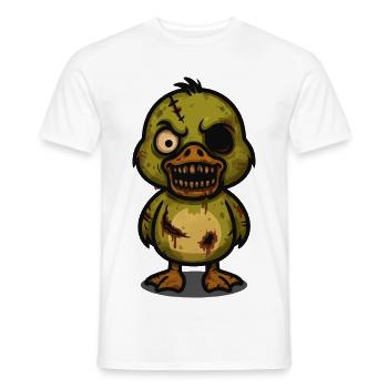 Zombie Duck – Creepy-Cute Halloween Cartoon - Men's T-Shirt - white - Front - AI Model Male 178 dark (178cm)