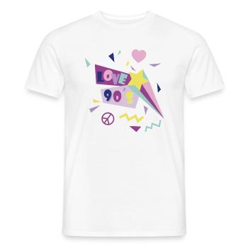 love_90s - T-shirt homme - blanc - Devant - AI Model Male 178 dark (178cm)