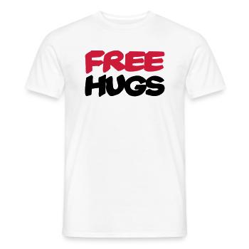 Free hugs - Men's T-Shirt - white - Front - AI Model Male 178 dark (178cm)