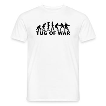Evolution tug of war - Men's T-Shirt - white - Front - AI Model Male 178 dark (178cm)