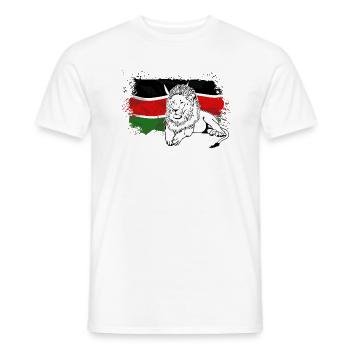 Lion - Kenya Flag - Löwe - Männer T-Shirt - Weiß - Vorne - AI Model Male 178 dark (178cm)