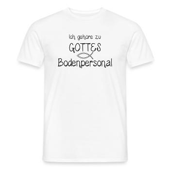 Gottes Bodenpersonal – Priester Pfarrer Pastoral - Männer T-Shirt - Weiß - Vorne - AI Model Male 178 dark (178cm)