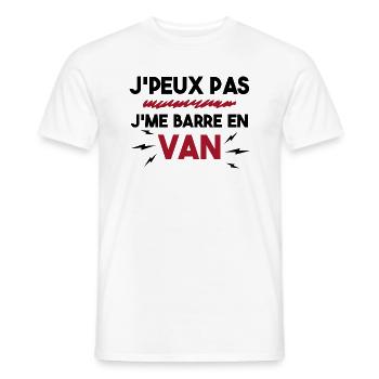 J'peux Pas J'me Barre en Van Cadeau Anniversaire - T-shirt homme - blanc - Devant - AI Model Male 178 dark (178cm)