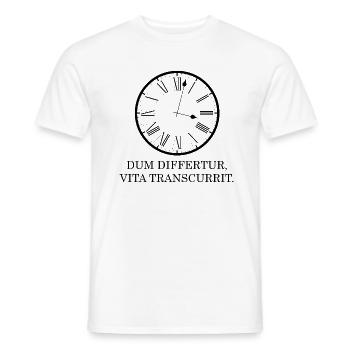 alors qu'il est reporté noir latin - T-shirt homme - blanc - Devant - AI Model Male 178 dark (178cm)