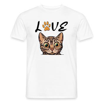 KATZE HUMOR DRÖLES GESCHENK KÄTZCHEN LIEBE KATZEN KATZE - Männer T-Shirt - Weiß - Vorne - AI Model Male 178 dark (178cm)