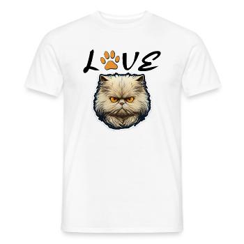 KATZE HUMOR DRÖLES GESCHENK KÄTZCHEN LIEBE KATZEN KATZE - Männer T-Shirt - Weiß - Vorne - AI Model Male 178 dark (178cm)