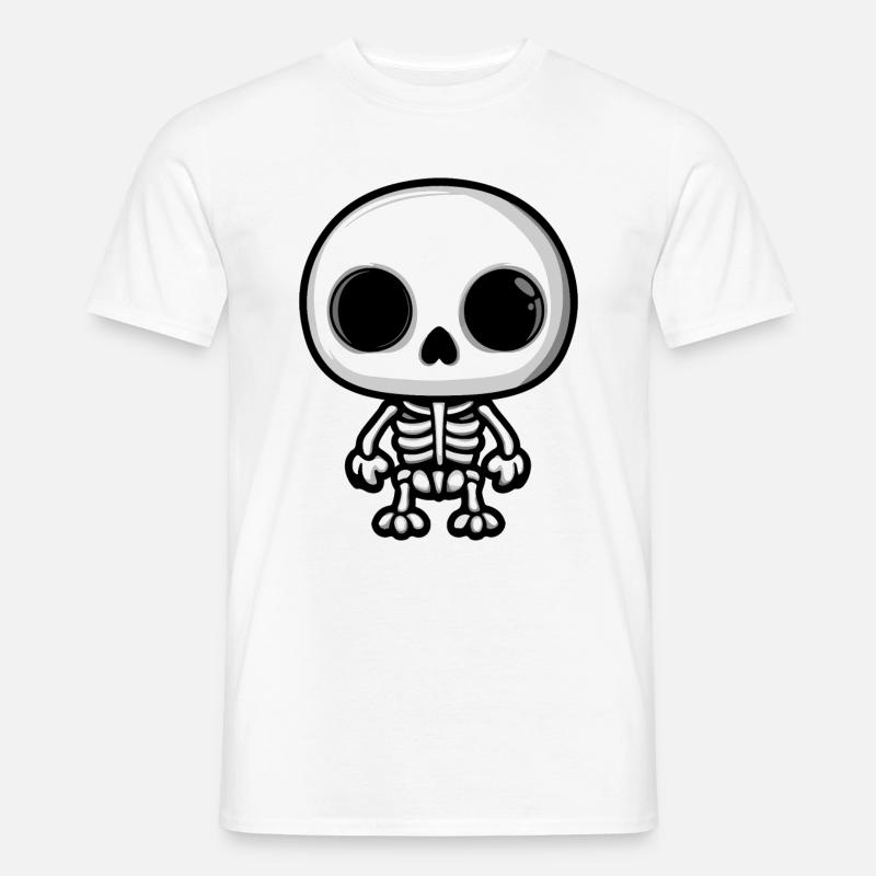 Skelett Halloween Comic - Männer T-Shirt - Weiß
