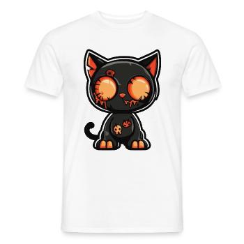 Katze Halloween Lustig Comic - Männer T-Shirt - Weiß - Vorne - AI Model Male 178 dark (178cm)