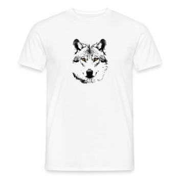 The Wolf - Men's T-Shirt - white - Front - AI Model Male 178 dark (178cm)