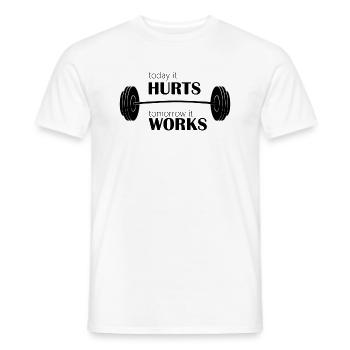 Aujourd'hui ça fait mal Tomorro ça marche - T-shirt homme - blanc - Devant - AI Model Male 178 dark (178cm)