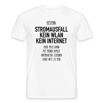 Gestern Stromausfall kein Internet kein WLAN Gamer - Männer T-Shirt - Weiß - Vorne - AI Model Male 178 dark (178cm)