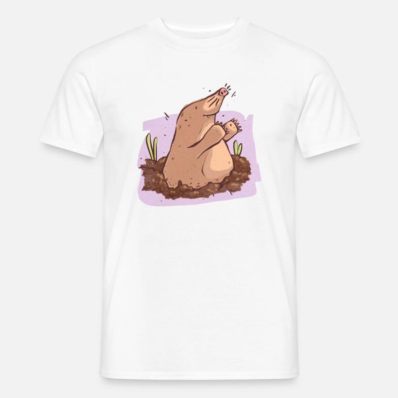 Mole in der Erde - Männer T-Shirt - Weiß
