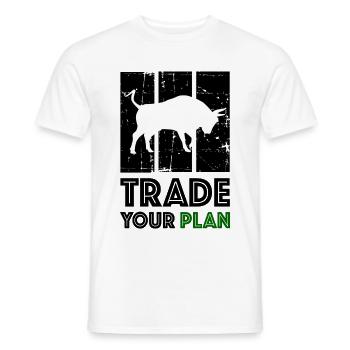 TRADE YOUR PLAN Bull Trader - T-shirt homme - blanc - Devant - AI Model Male 178 dark (178cm)