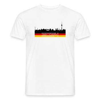 Allemagne Berlin Skyline 2024 - T-shirt homme - blanc - Devant - AI Model Male 178 dark (178cm)