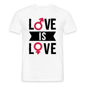 Love is love - Männer T-Shirt - Weiß - Vorne - AI Model Male 178 dark (178cm)
