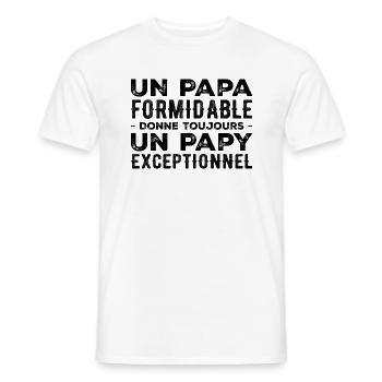 Terrific Dad Gives an Exceptional Grandpa - Men's T-Shirt - white - Front - AI Model Male 178 dark (178cm)