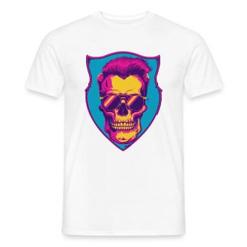 Punker Totenkopf Party - Männer T-Shirt - Weiß - Vorne - AI Model Male 178 dark (178cm)